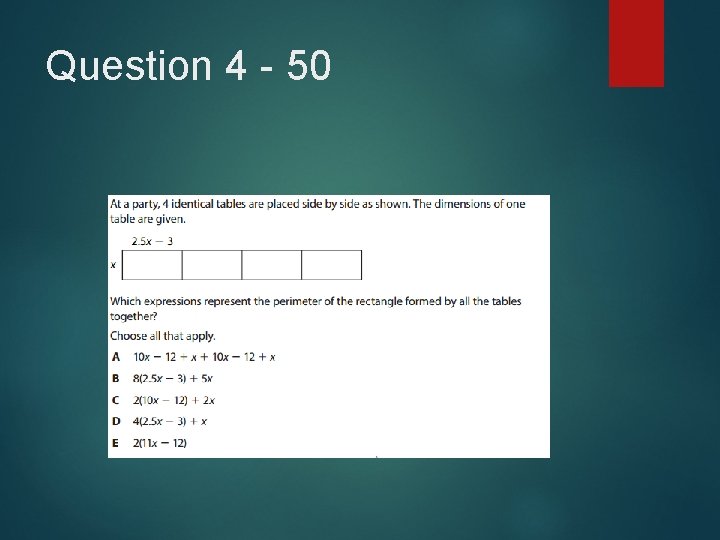 Question 4 - 50 