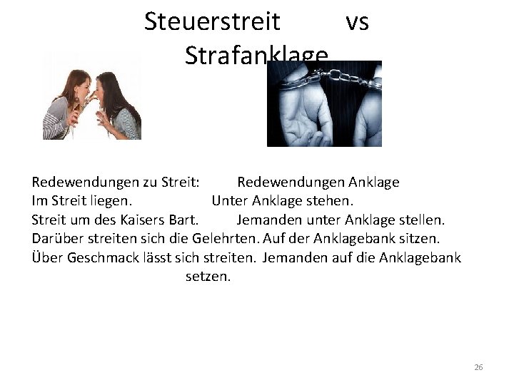 Steuerstreit vs Strafanklage Redewendungen zu Streit: Redewendungen Anklage Im Streit liegen. Unter Anklage stehen.