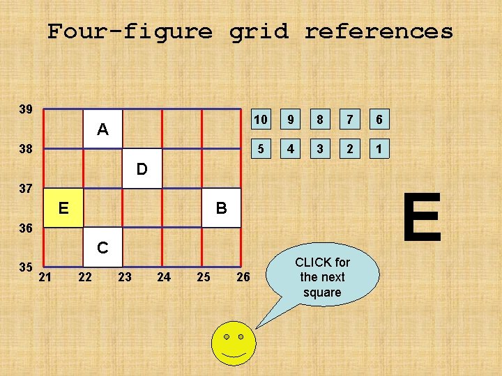 Four-figure grid references 39 A 38 10 9 8 7 6 5 4 3