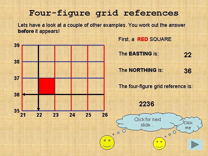 Four-figure grid references Lets have a look at a couple of other examples. You
