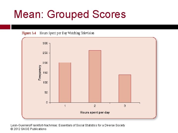 Mean: Grouped Scores Leon-Guerrero/Frankfort-Nachmias: Essentials of Social Statistics for a Diverse Society © 2012