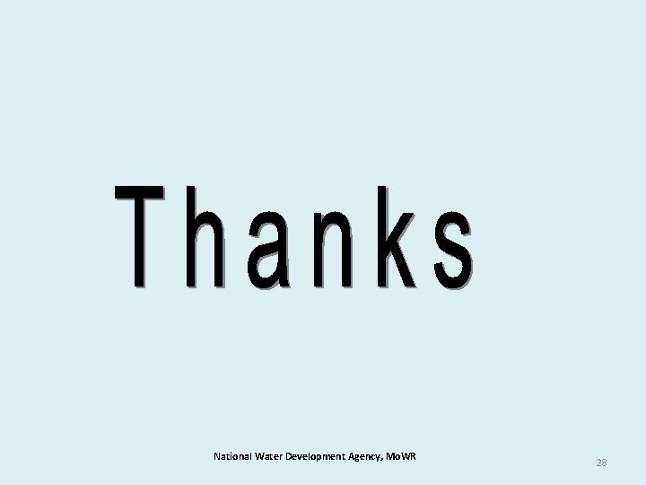 National Water Development Agency, Mo. WR 28 