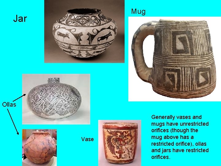 Mug Jar Ollas Vase Generally vases and mugs have unrestricted orifices (though the mug