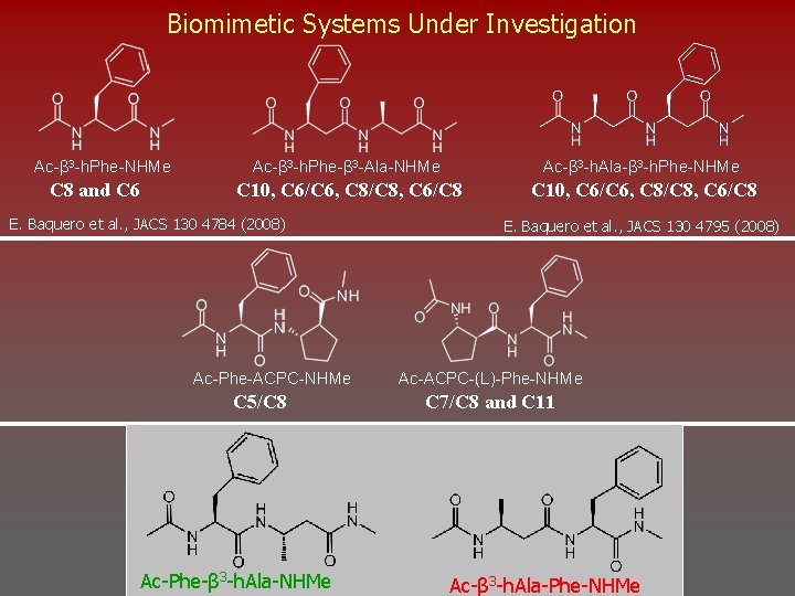 Biomimetic Systems Under Investigation Ac-β 3 -h. Phe-NHMe C 8 and C 6 Ac-β