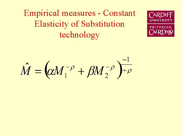 Empirical measures - Constant Elasticity of Substitution technology 