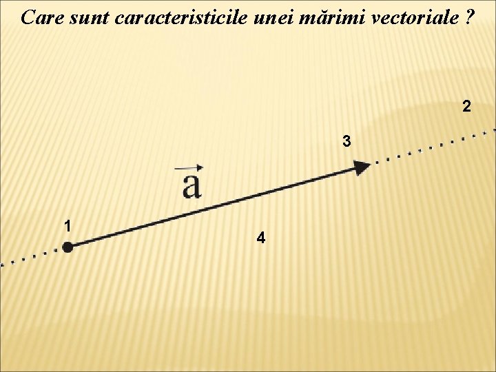 Care sunt caracteristicile unei mărimi vectoriale ? 2 3 1 4 