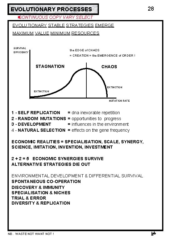 28 EVOLUTIONARY PROCESSES CONTINUOUS COPY VARY SELECT EVOLUTIONARY STABLE STRATEGIES EMERGE MAXIMUM VALUE MINIMUM