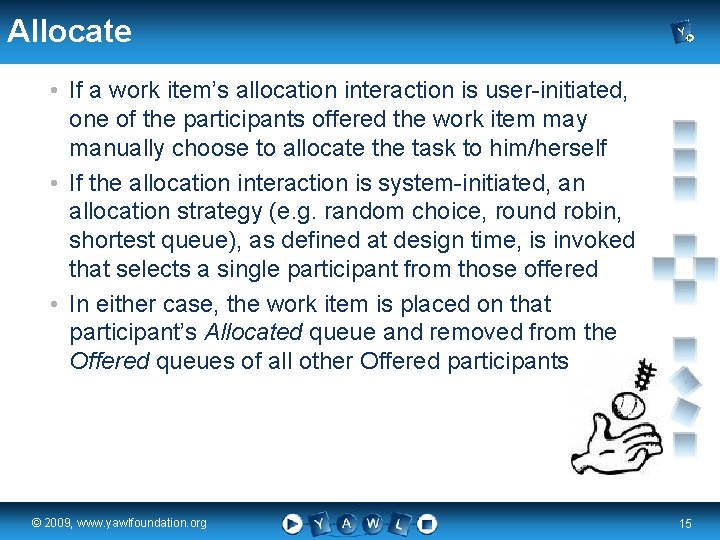 Allocate • If a work item’s allocation interaction is user-initiated, one of the participants