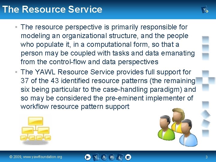 The Resource Service • The resource perspective is primarily responsible for modeling an organizational