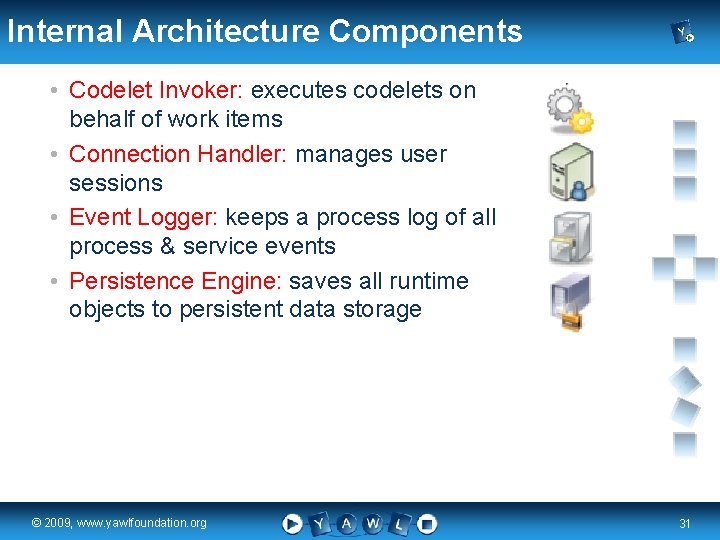 Internal Architecture Components • Codelet Invoker: executes codelets on behalf of work items •