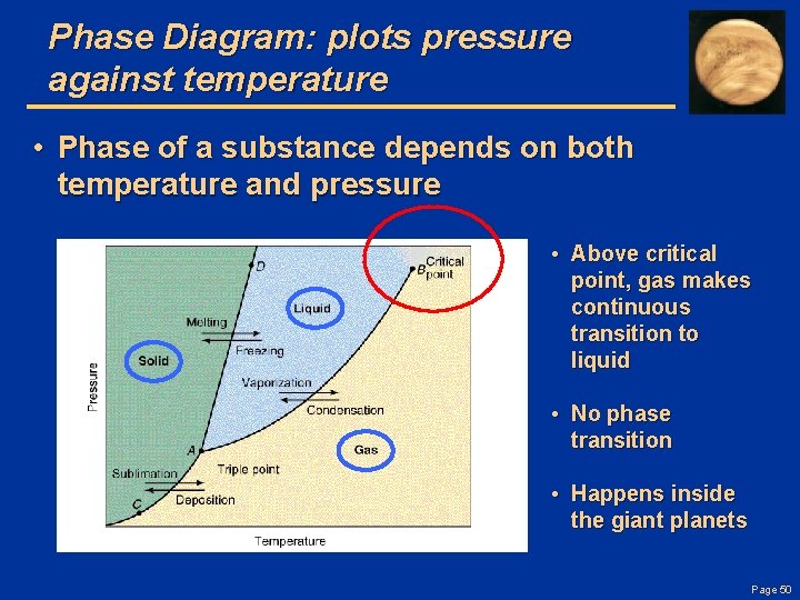 Phase Diagram: plots pressure against temperature • Phase of a substance depends on both