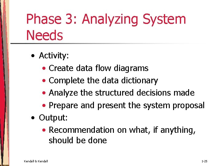 Phase 3: Analyzing System Needs • Activity: • Create data flow diagrams • Complete