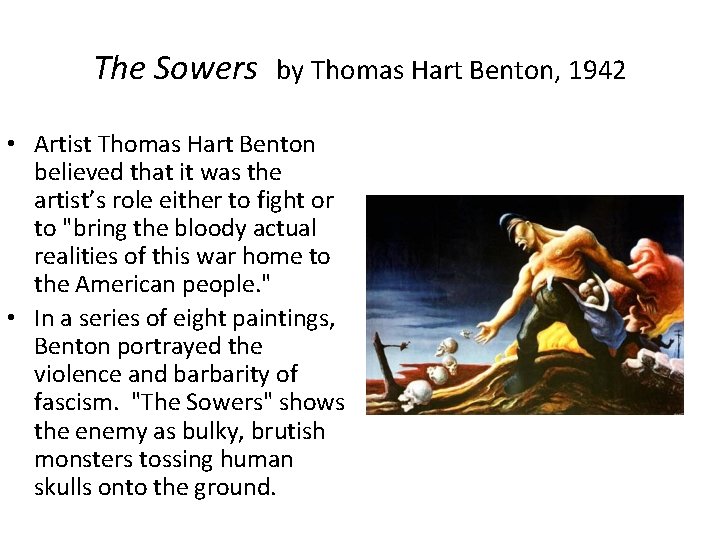 The Sowers by Thomas Hart Benton, 1942 • Artist Thomas Hart Benton believed that it
