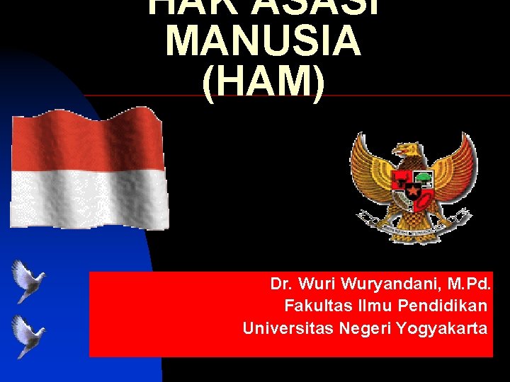 HAK ASASI MANUSIA (HAM) Dr. Wuri Wuryandani, M. Pd. Fakultas Ilmu Pendidikan Universitas Negeri