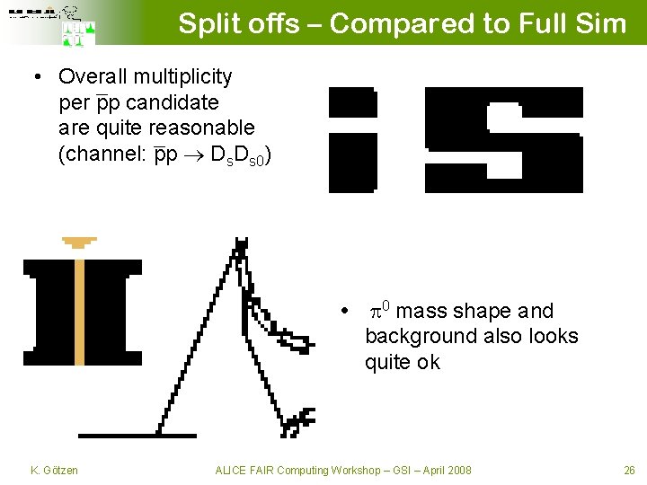 Split offs – Compared to Full Sim • Overall multiplicity per pp candidate are