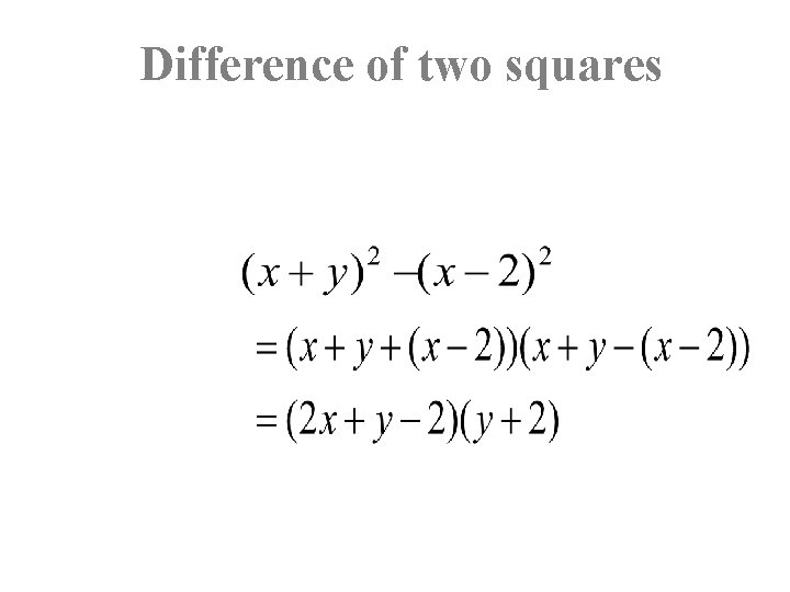 Difference of two squares 