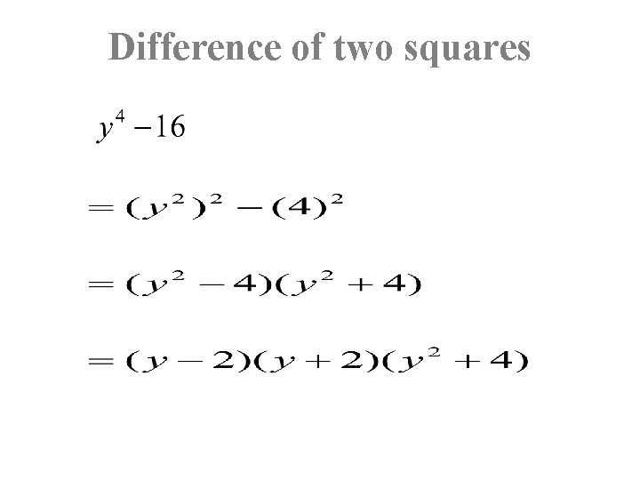 Difference of two squares 