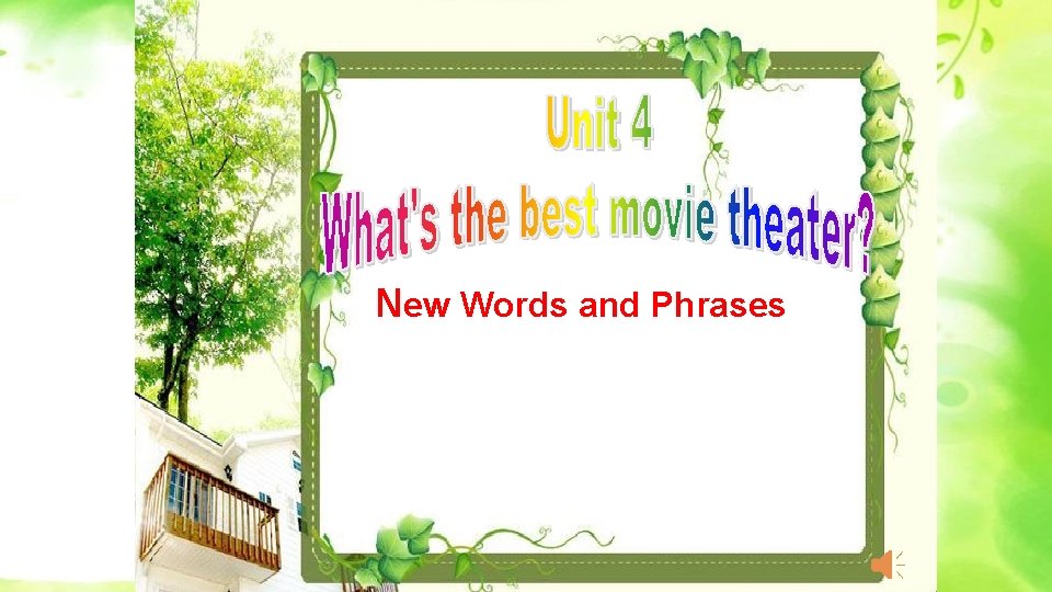 New Words and Phrases 