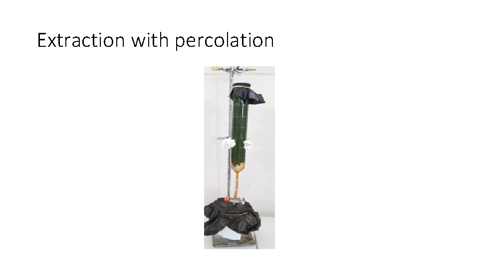 Extraction with percolation 