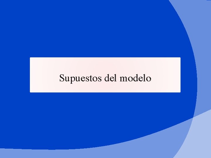 Supuestos del modelo 