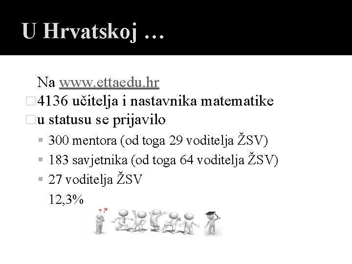 U Hrvatskoj … Na www. ettaedu. hr � 4136 učitelja i nastavnika matematike �u