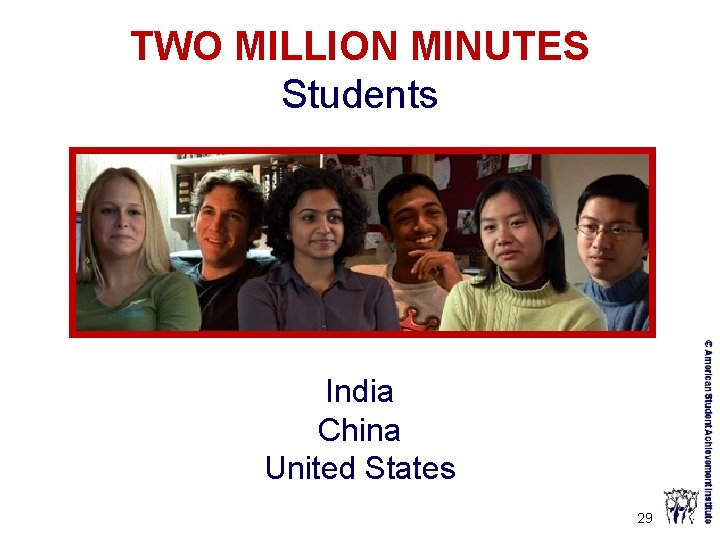 TWO MILLION MINUTES Students India China United States 29 