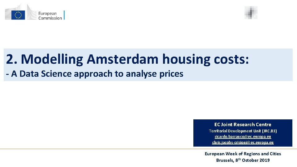 2. Modelling Amsterdam housing costs: - A Data Science approach to analyse prices EC