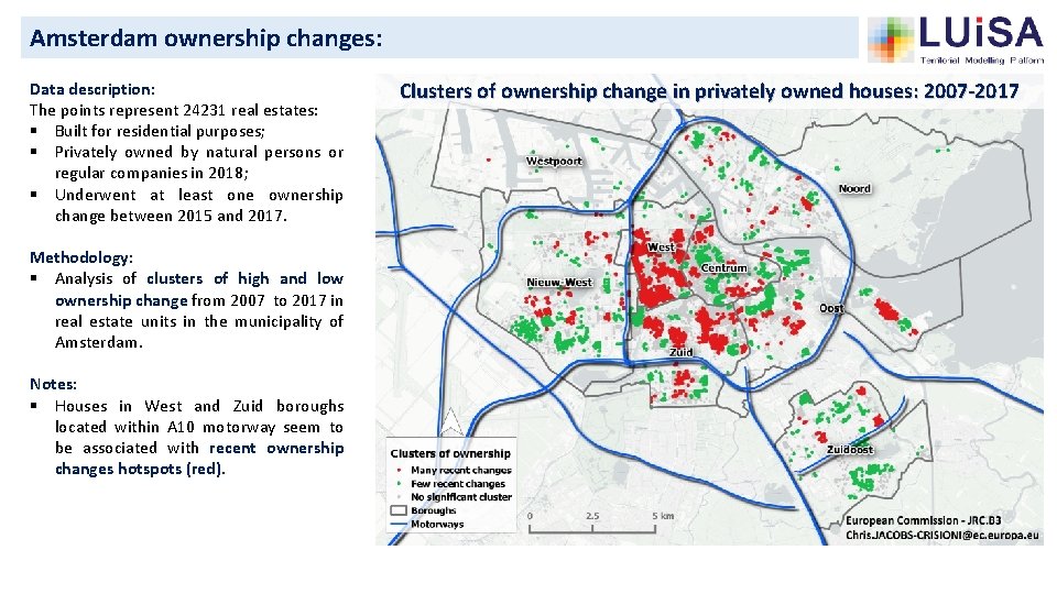 Amsterdam ownership changes: Data description: The points represent 24231 real estates: § Built for