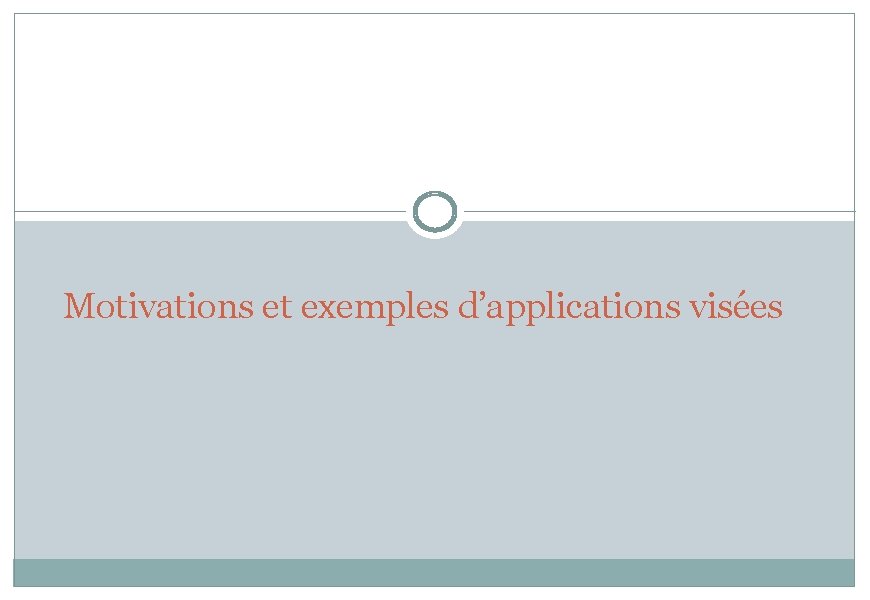  Motivations et exemples d’applications visées 