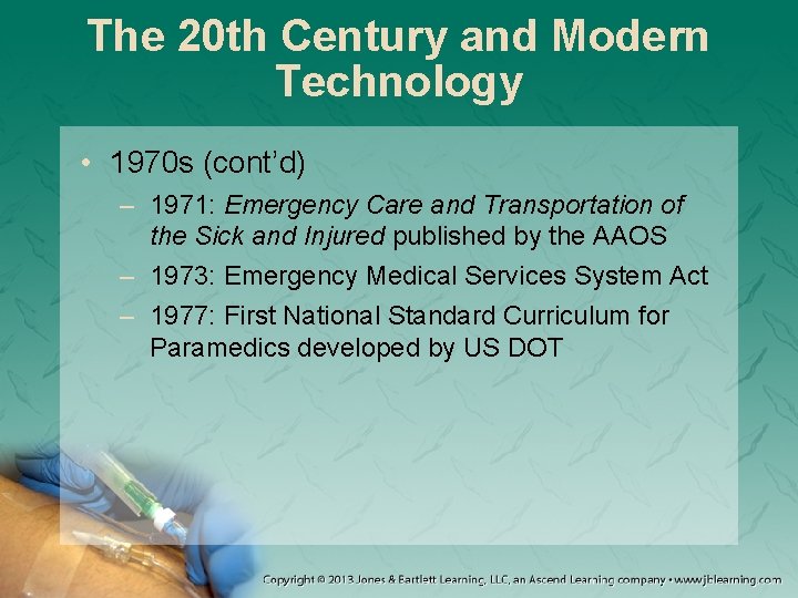 The 20 th Century and Modern Technology • 1970 s (cont’d) – 1971: Emergency The 20 th Century and Modern Technology • 1970 s (cont’d) – 1971: Emergency