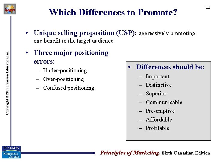 Which Differences to Promote? 11 • Unique selling proposition (USP): aggressively promoting Copyright ©