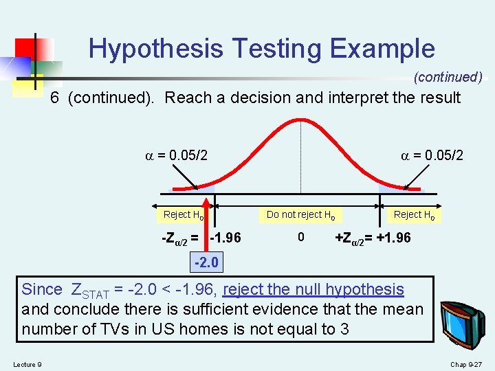 hypothesis test decision rule