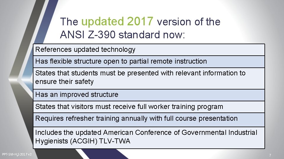 The updated 2017 version of the ANSI Z-390 standard now: References updated technology Has