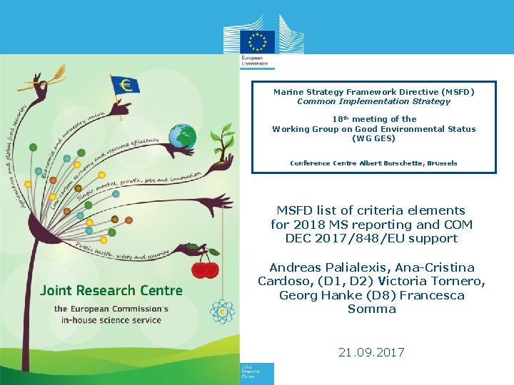 Marine Strategy Framework Directive (MSFD) Common Implementation Strategy 18 th meeting of the Working