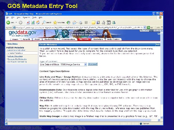 GOS Metadata Entry Tool 