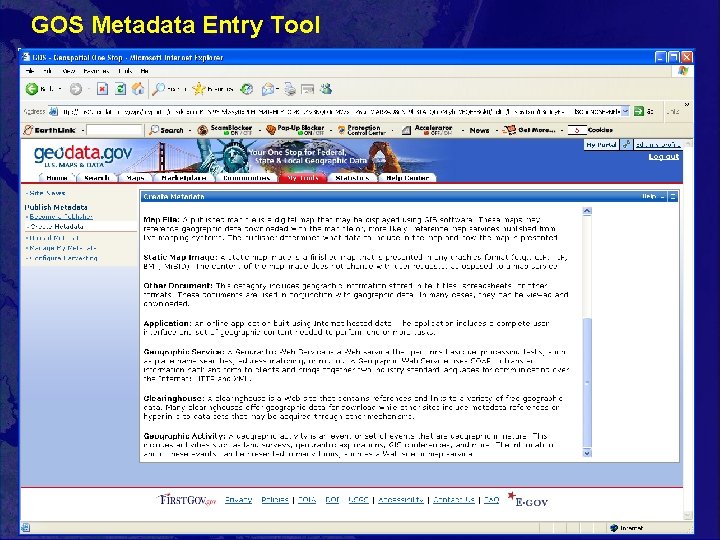 GOS Metadata Entry Tool 