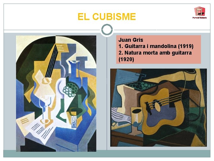 EL CUBISME Juan Gris 1. Guitarra i mandolina (1919) 2. Natura morta amb guitarra