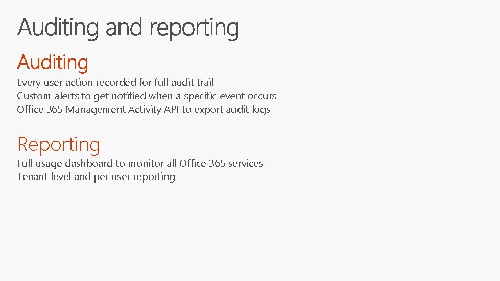 Every user action recorded for full audit trail Custom alerts to get notified when Every user action recorded for full audit trail Custom alerts to get notified when