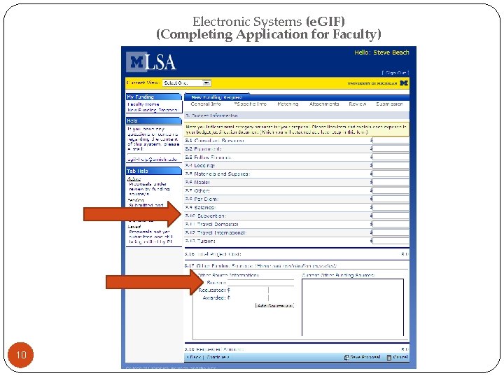 Electronic Systems (e. GIF) (Completing Application for Faculty) 10 