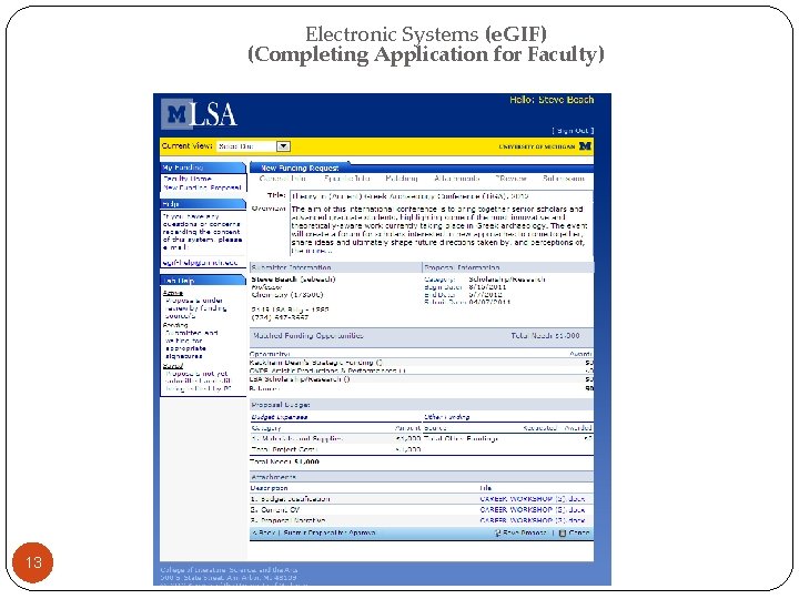 Electronic Systems (e. GIF) (Completing Application for Faculty) 13 