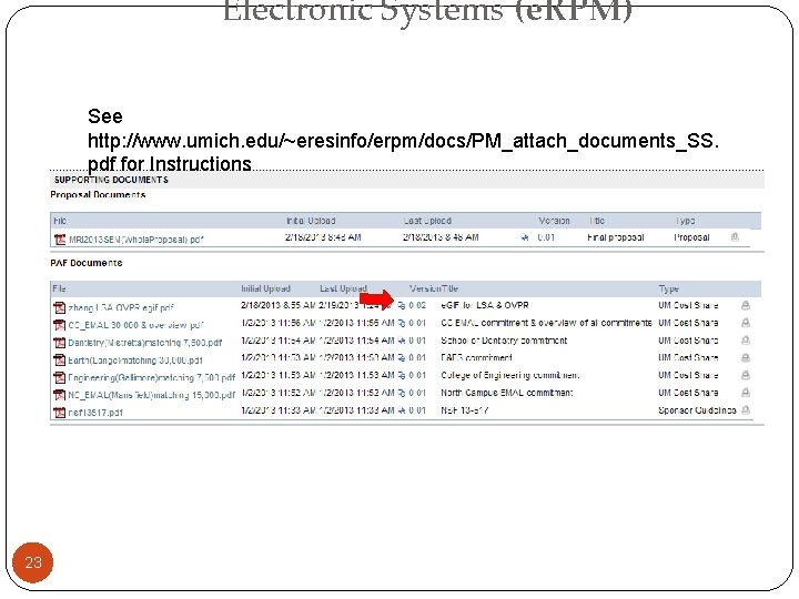 Electronic Systems (e. RPM) See http: //www. umich. edu/~eresinfo/erpm/docs/PM_attach_documents_SS. pdf for Instructions 23 Electronic Systems (e. RPM) See http: //www. umich. edu/~eresinfo/erpm/docs/PM_attach_documents_SS. pdf for Instructions 23