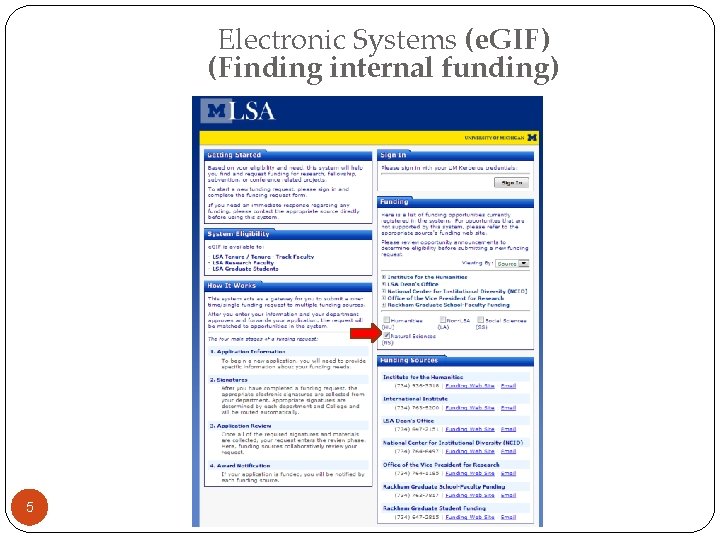 Electronic Systems (e. GIF) (Finding internal funding) 5 Electronic Systems (e. GIF) (Finding internal funding) 5