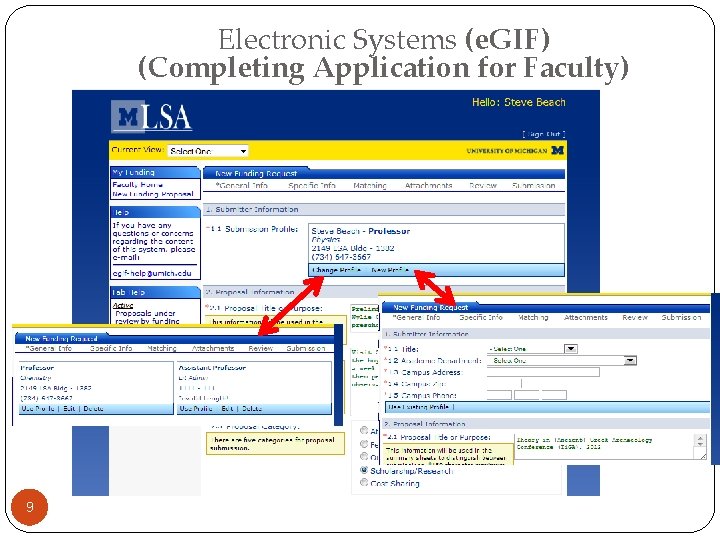 Electronic Systems (e. GIF) (Completing Application for Faculty) 9 