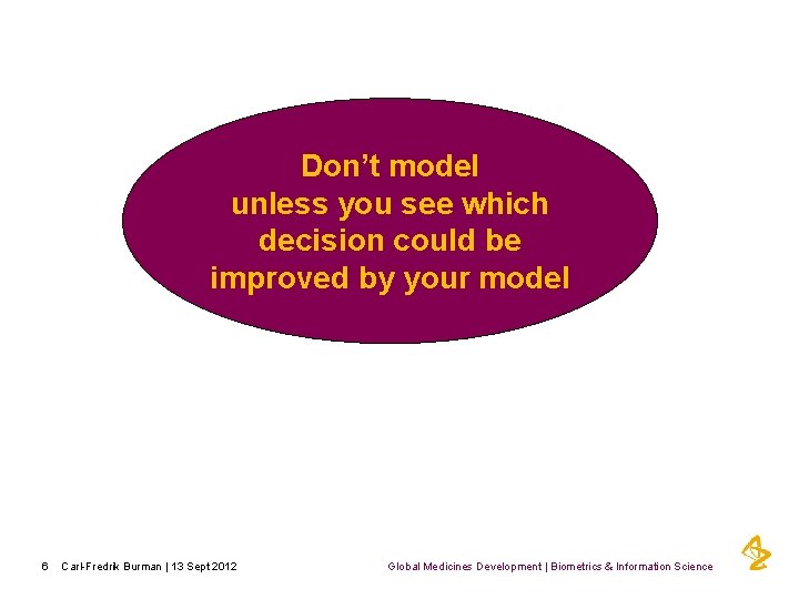 Don’t model unless you see which decision could be improved by your model 6