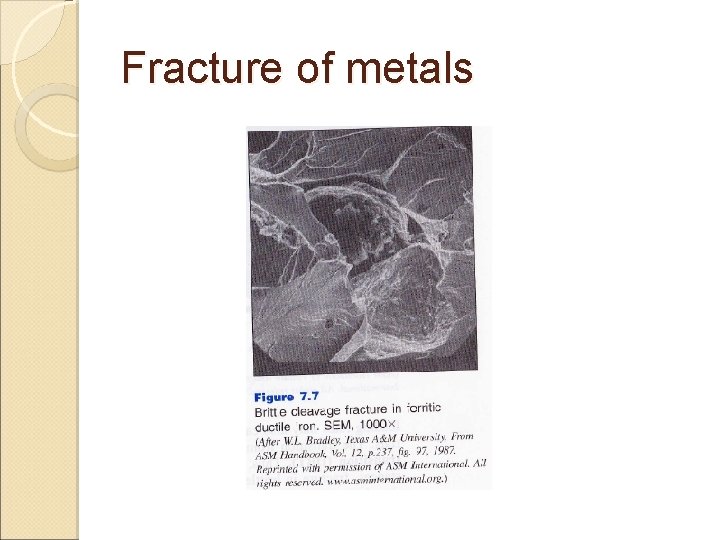 Fracture of metals 
