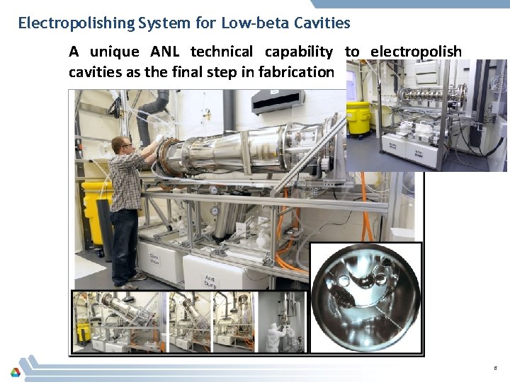 Electropolishing System for Low-beta Cavities A unique ANL technical capability to electropolish cavities as Electropolishing System for Low-beta Cavities A unique ANL technical capability to electropolish cavities as
