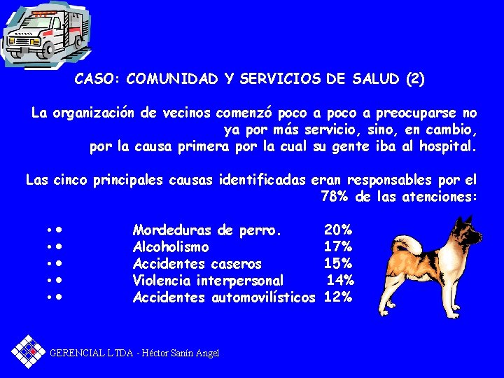  CASO: COMUNIDAD Y SERVICIOS DE SALUD (2) La organización de vecinos comenzó poco