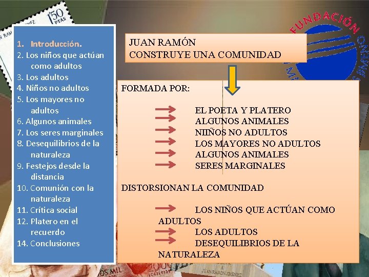 1. Introducción. 2. Los niños que actúan como adultos 3. Los adultos 4. Niños