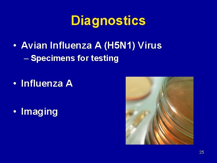 Diagnostics • Avian Influenza A (H 5 N 1) Virus – Specimens for testing