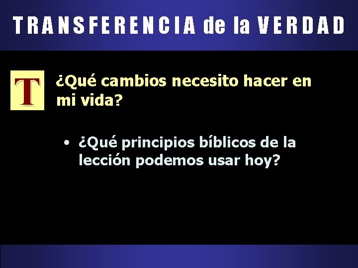 T R A N S F E R E N C I A de T R A N S F E R E N C I A de